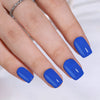 Short Square Solid Color Elegant Blue Gel Press Ons