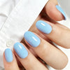 Oval Solid Color Blue Soft Gel Press Ons F096-MH-4