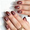 Oval Solid Color Chocolate Brown Soft Gel Press Ons G047-MH-4