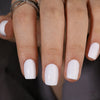 Short Square Solid Color Milky White Soft Gel Press Ons