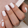 Short Square Solid Color Milky White Soft Gel Press Ons