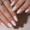 Almond Solid Color Soft White Red Soft Gel Press Ons