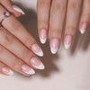 Short Almond French Pink Chrome Soft Gel Press Ons