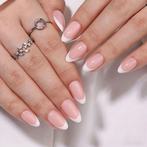 Short Almond French Soft Gel Press Ons