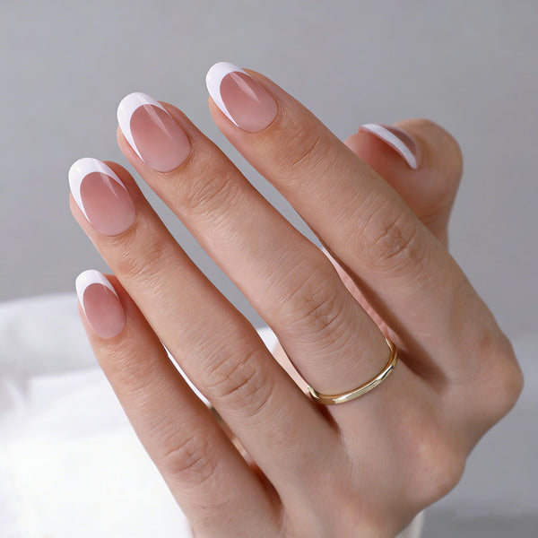 Short Oval French Ombre Soft Gel Press Ons