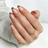Short Almond Leopard French Tip Soft Gel Press Ons XNFS254