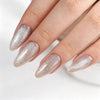 Long Almond Cat Eye Silver Crystal Soft Gel Press Ons XNMY040-2