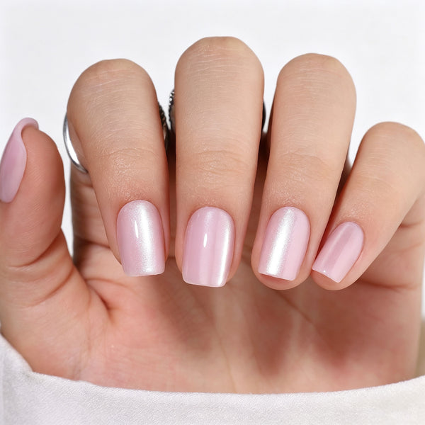 Square Medium Cat Eye Pink Soft Gel Press Ons XNMY163