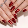 Almond Cat Eye Red Soft Gel Press Ons XNMY203