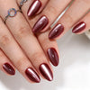 Almond Medium Cat Eye Red Soft Gel Press Ons XNMY204
