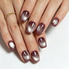 Square Medium Cat Eye Plum Crystal Soft Gel Press Ons XNMY249