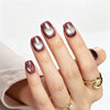 Square Medium Cat Eye Plum Crystal Soft Gel Press Ons XNMY249