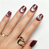 Square Medium Cat Eye Plum Crystal Soft Gel Press Ons XNMY249