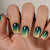 Square Medium Ombre French Glitter Green Soft Gel Press Ons XNMY272