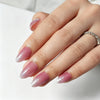 Almond Medium Cat Eye Pink Soft Gel Press Ons XNMY287