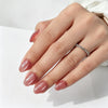 Oval Medium Cat Eye Dusty Pink Soft Gel Press Ons XNMY289