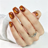 Square Medium Cat Eye Amber Soft Gel Press Ons XNMY307
