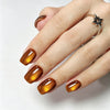 Square Medium Cat Eye Amber Soft Gel Press Ons XNMY307