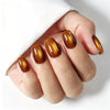 Square Medium Cat Eye Amber Soft Gel Press Ons XNMY307