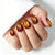 Square Medium Cat Eye Amber Soft Gel Press Ons XNMY307
