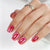 Square Medium Cat Eye Raspberry Crystal Soft Gel Press Ons XNMY309
