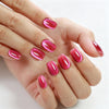 Square Medium Cat Eye Raspberry Crystal Soft Gel Press Ons XNMY309