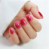 Square Medium Cat Eye Raspberry Crystal Soft Gel Press Ons XNMY309