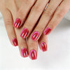 Square Medium Cat Eye Raspberry Crystal Soft Gel Press Ons XNMY309
