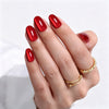 Oval Medium Cat Eye Red Soft Gel Press Ons XNMY313
