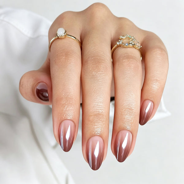 Almond Medium Ombre Soft Gel Press Ons XNQC129