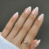 Short Almond French Chrome Soft Gel Press Ons